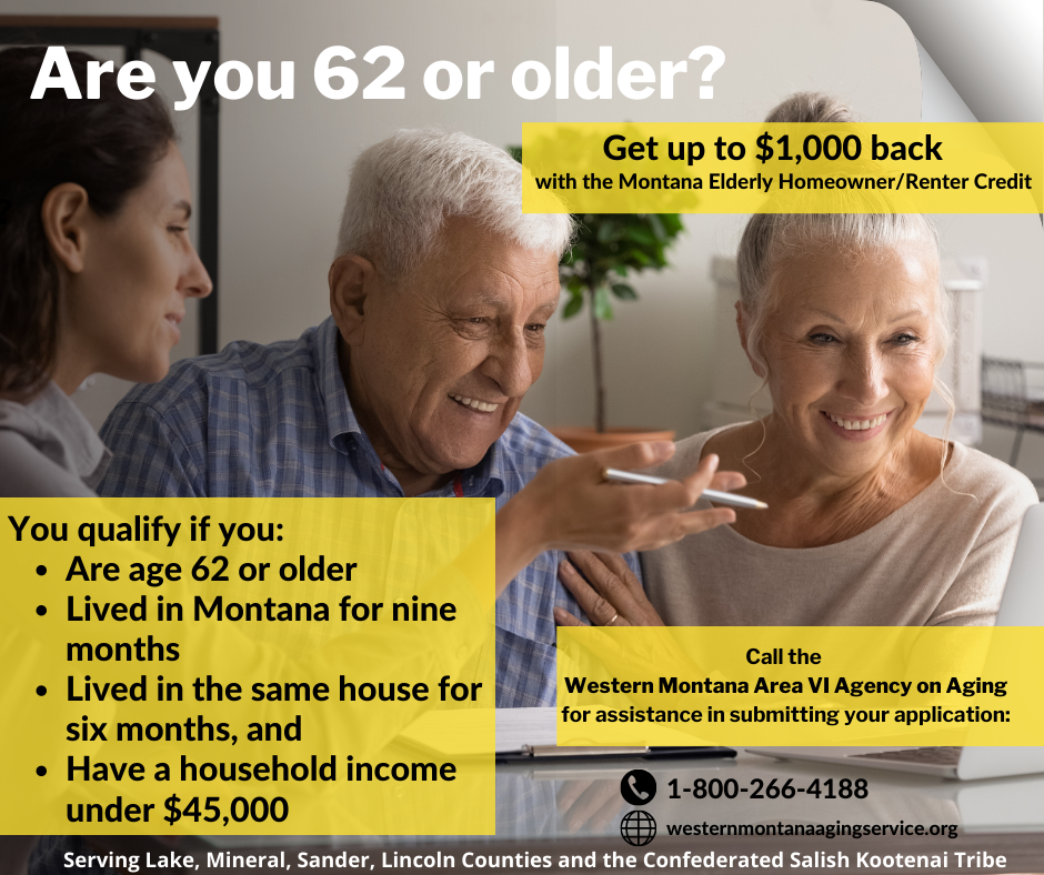 Montana Elderly Homeowner Renter Tax Credit Western Montana Area VI 